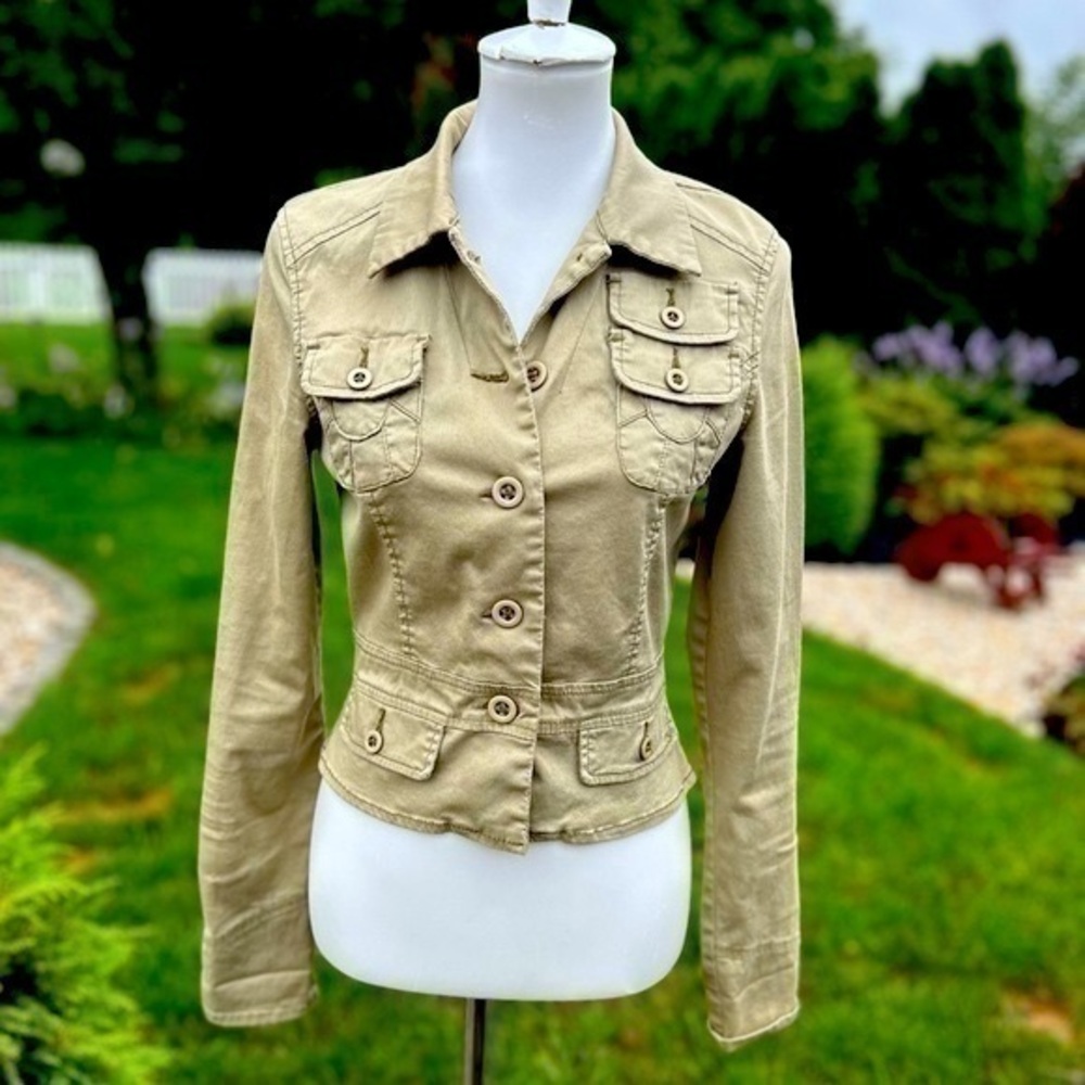 Plugg utility khaki green jacket
